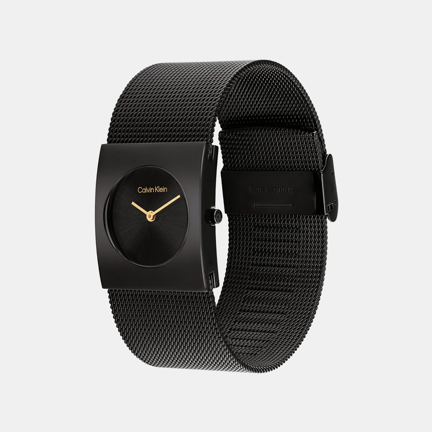 Ck Pulse Women Quartz Black Dial Analog Mesh Watch 25100109