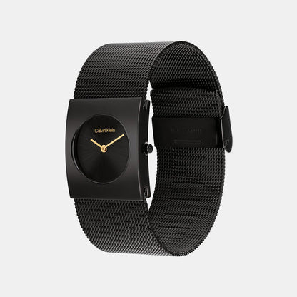 Ck Pulse Women Quartz Black Dial Analog Mesh Watch 25100109