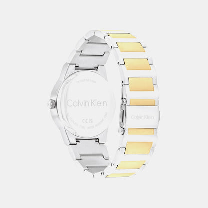Ck Linear Elegance Women Quartz Green Dial Analog Stainless Steel Watch 25100114