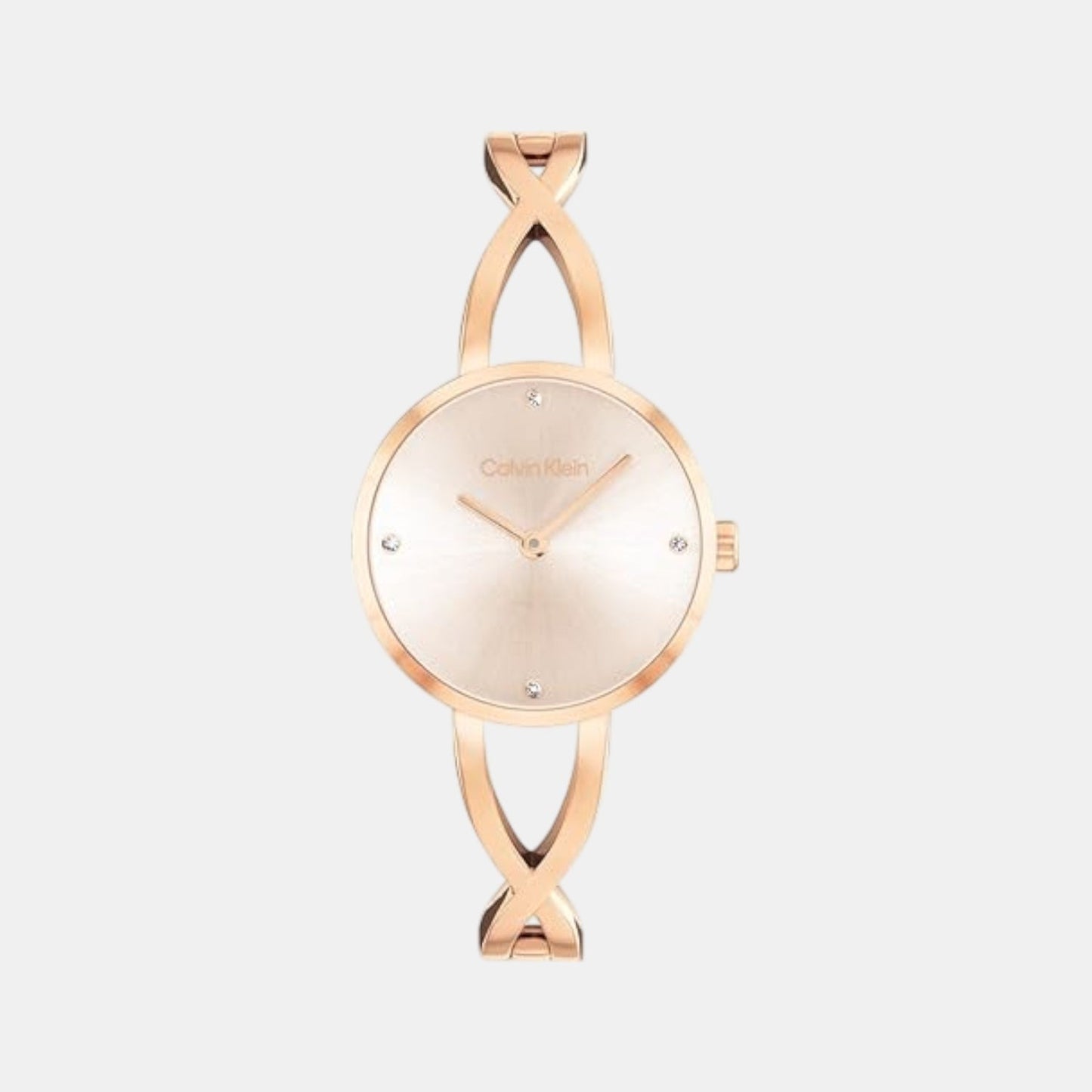 Sculpted Embrace Women Quartz Pink Dial Analog Stainless Steel Watch 25100116
