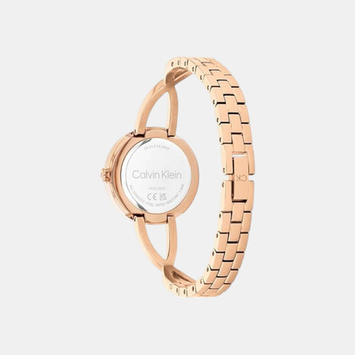 Sculpted Embrace Women Quartz Pink Dial Analog Stainless Steel Watch 25100116