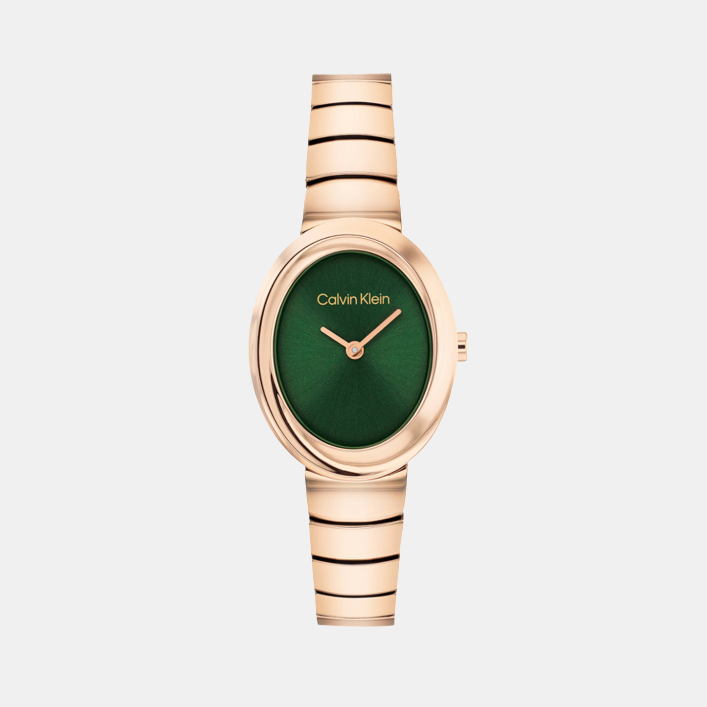Twisted Bezel Women Quartz Green Dial Analog Stainless Steel Watch 25100148