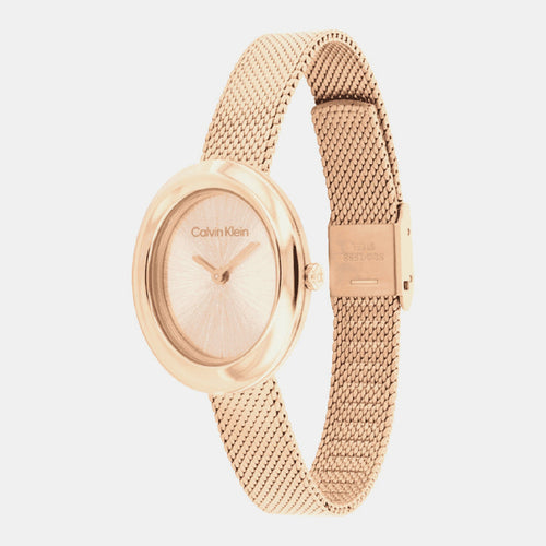 Twisted Bezel Women Quartz Gold Dial Analog Stainless Steel Watch 25100153