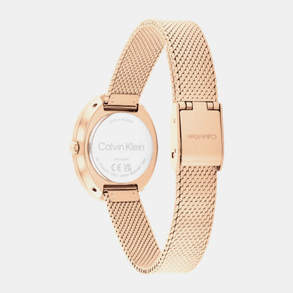 Twisted Bezel Women Quartz Gold Dial Analog Stainless Steel Watch 25100153