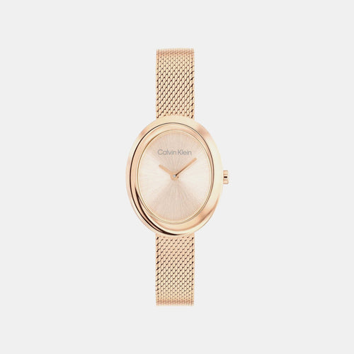 Twisted Bezel Women Quartz Gold Dial Analog Stainless Steel Watch 25100153