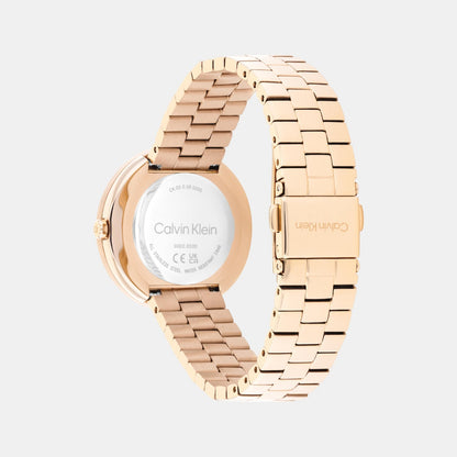 Twisted Bezel Women Quartz Gold Dial Analog Stainless Steel Watch 25100166