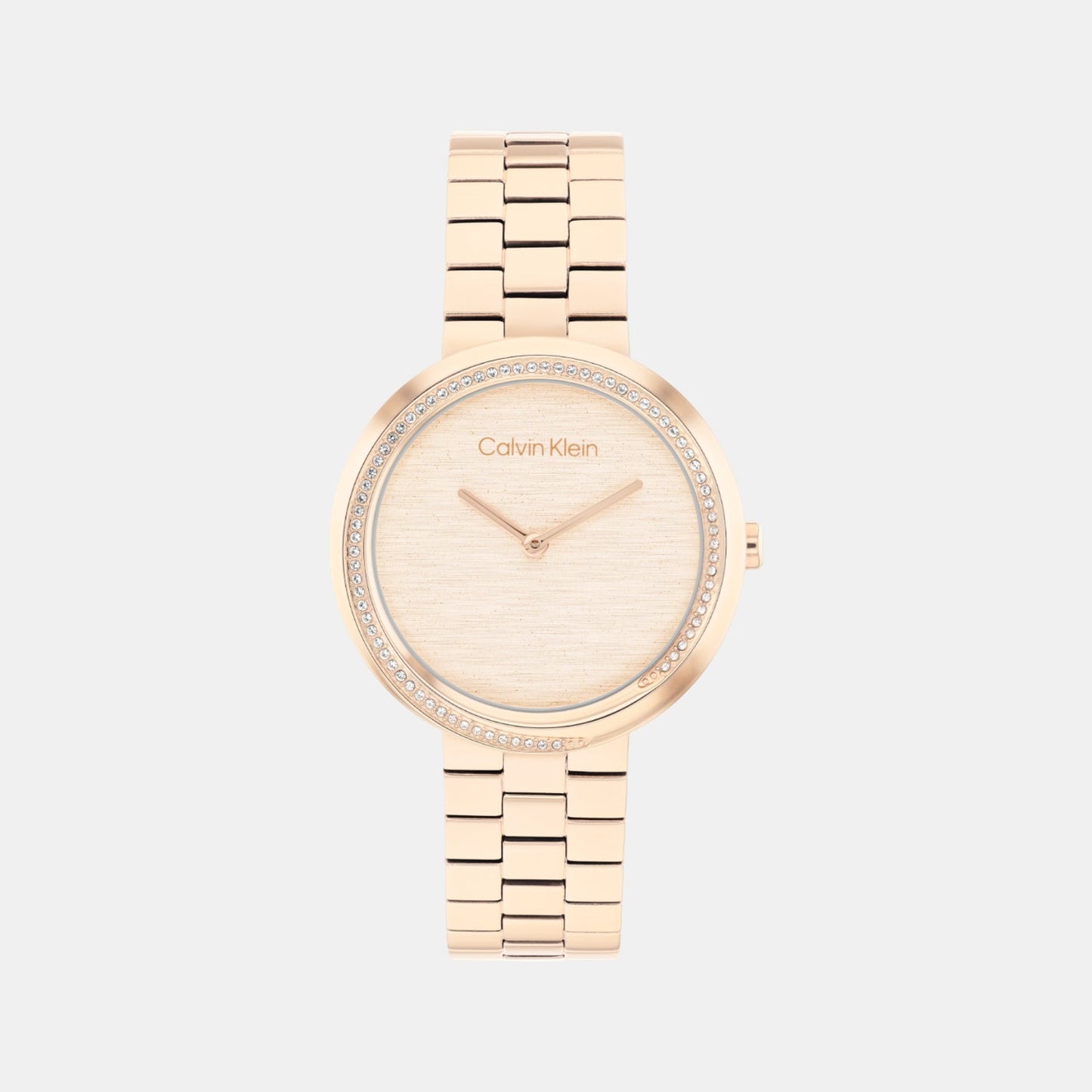 Twisted Bezel Women Quartz Gold Dial Analog Stainless Steel Watch 25100166
