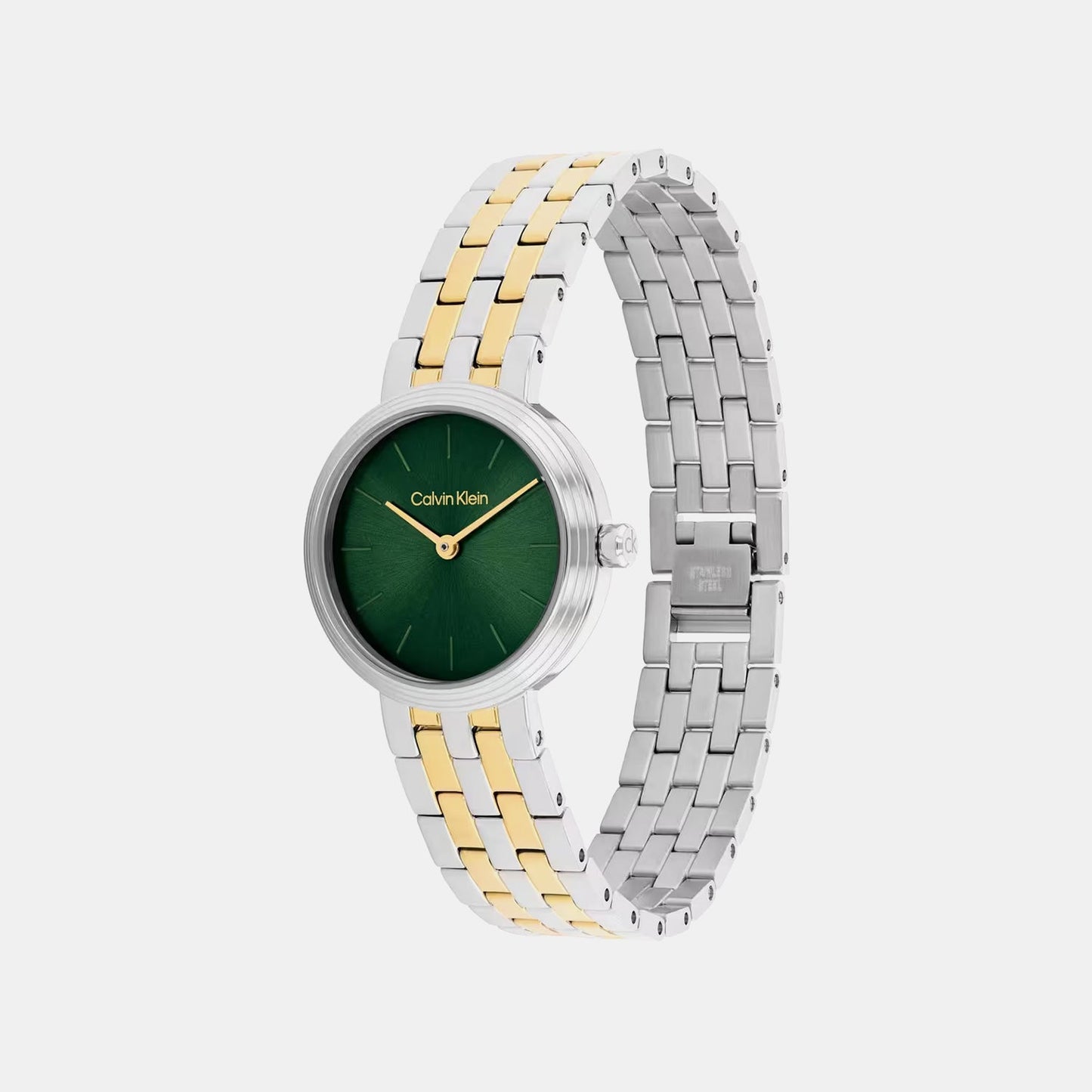 Women Quartz Green Dial Analog Stainless Steel Watch 25100188