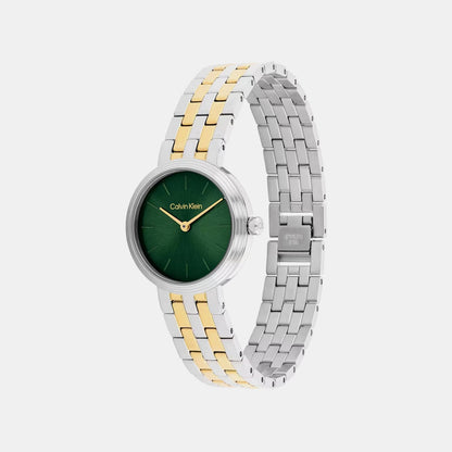 Women Quartz Green Dial Analog Stainless Steel Watch 25100188