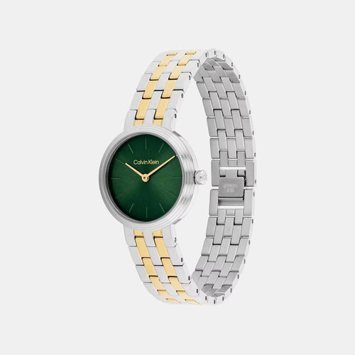 Women Quartz Green Dial Analog Stainless Steel Watch 25100188