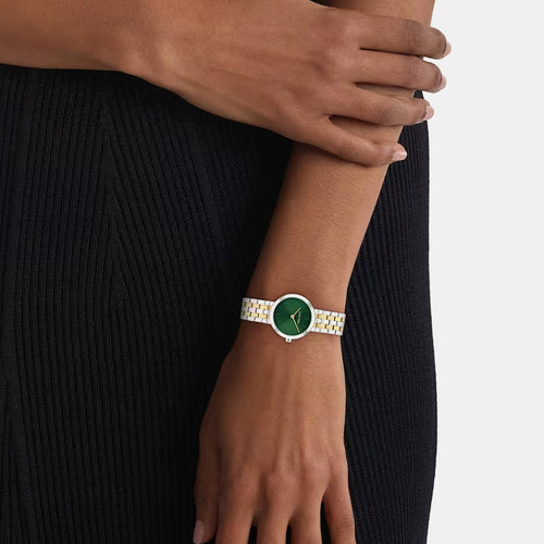 Women Quartz Green Dial Analog Stainless Steel Watch 25100188