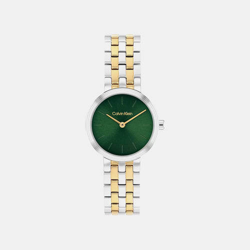 Women Quartz Green Dial Analog Stainless Steel Watch 25100188