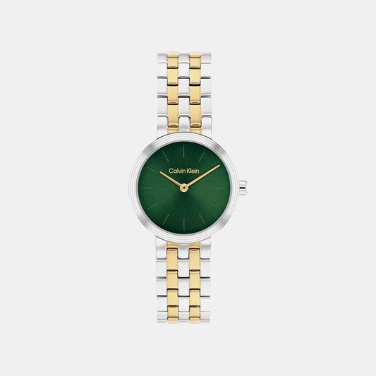 Women Quartz Green Dial Analog Stainless Steel Watch 25100188