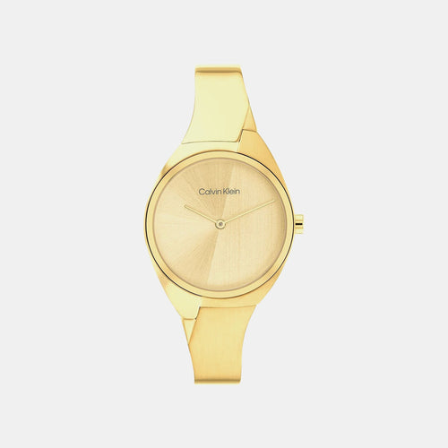 Charming Women Quartz Gold Dial Analog Stainless Steel Watch 25200235