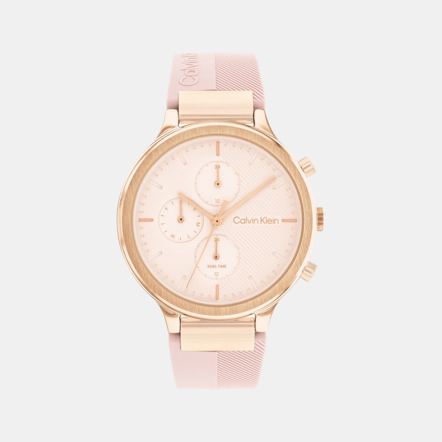 Energize Women Quartz Pink Dial Chronograph Silicone Watch 25200243