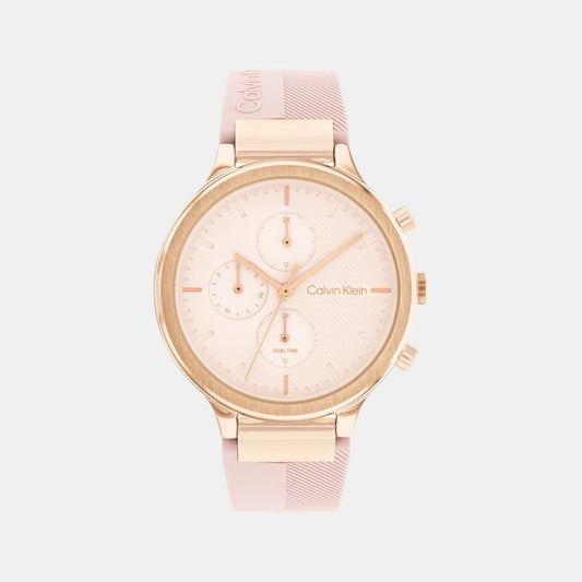 Energize Women Quartz Pink Dial Chronograph Silicone Watch 25200243