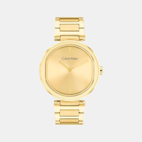 Ck Sensation Women Quartz Champagne Dial Analog Stainless Steel Watch 25200252