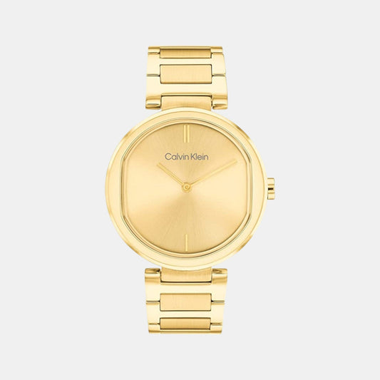 Ck Sensation Women Quartz Champagne Dial Analog Stainless Steel Watch 25200252