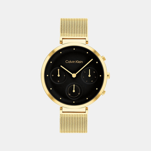 Minimalistic T-Bar Women Quartz Black Dial Chronograph Stainless Steel Watch 25200287