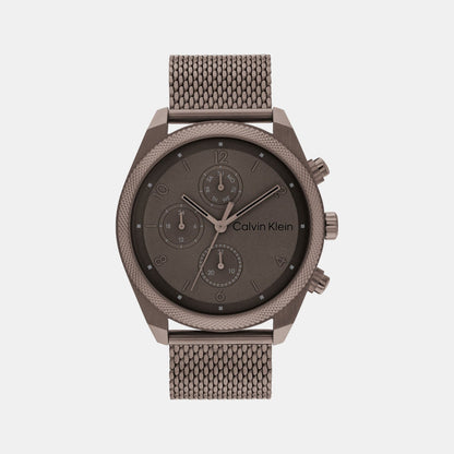 Impact Men Quartz Brown Dial Chronograph Stainless Steel Watch 25200361