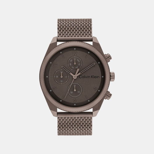 Impact Men Quartz Brown Dial Chronograph Stainless Steel Watch 25200361