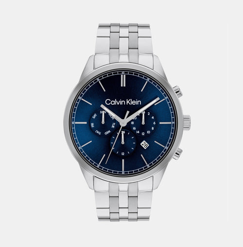 Ck Infinite Men Quartz Blue Dial Chronograph Stainless Steel Watch 25200377