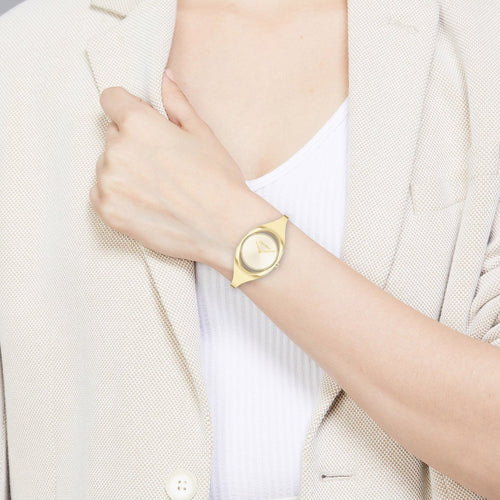Ck Elation Women Quartz Champagne Dial Analog Stainless Steel Watch 25200391