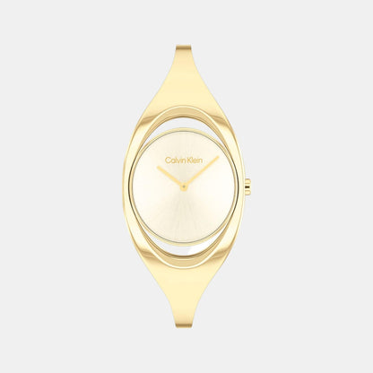 Ck Elation Women Quartz Champagne Dial Analog Stainless Steel Watch 25200391