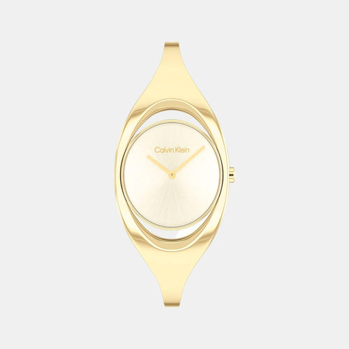 Ck Elation Women Quartz Champagne Dial Analog Stainless Steel Watch 25200391