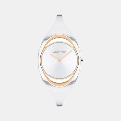 Ck Elation Women Quartz Silver Dial Analog Stainless Steel Watch 25200424