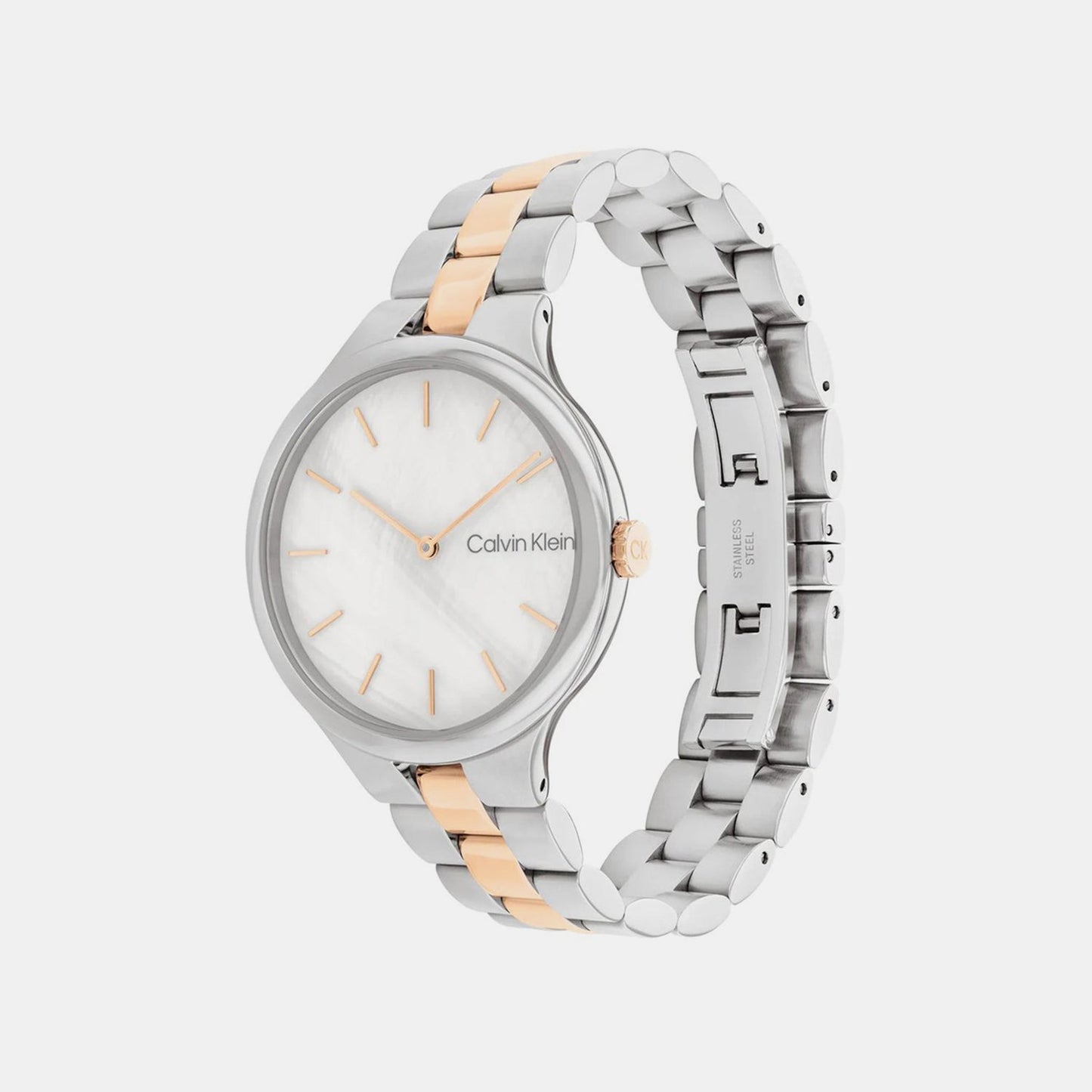 Linked Women Quartz White Dial Analog Stainless Steel Watch 25200428
