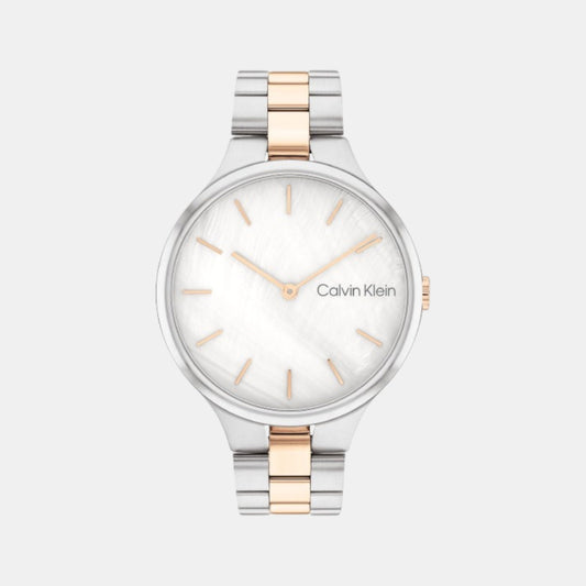 Linked Women Quartz White Dial Analog Stainless Steel Watch 25200428