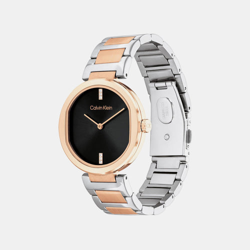Ck Sensation Women Quartz Black Dial Analog Stainless Steel Watch 25200432