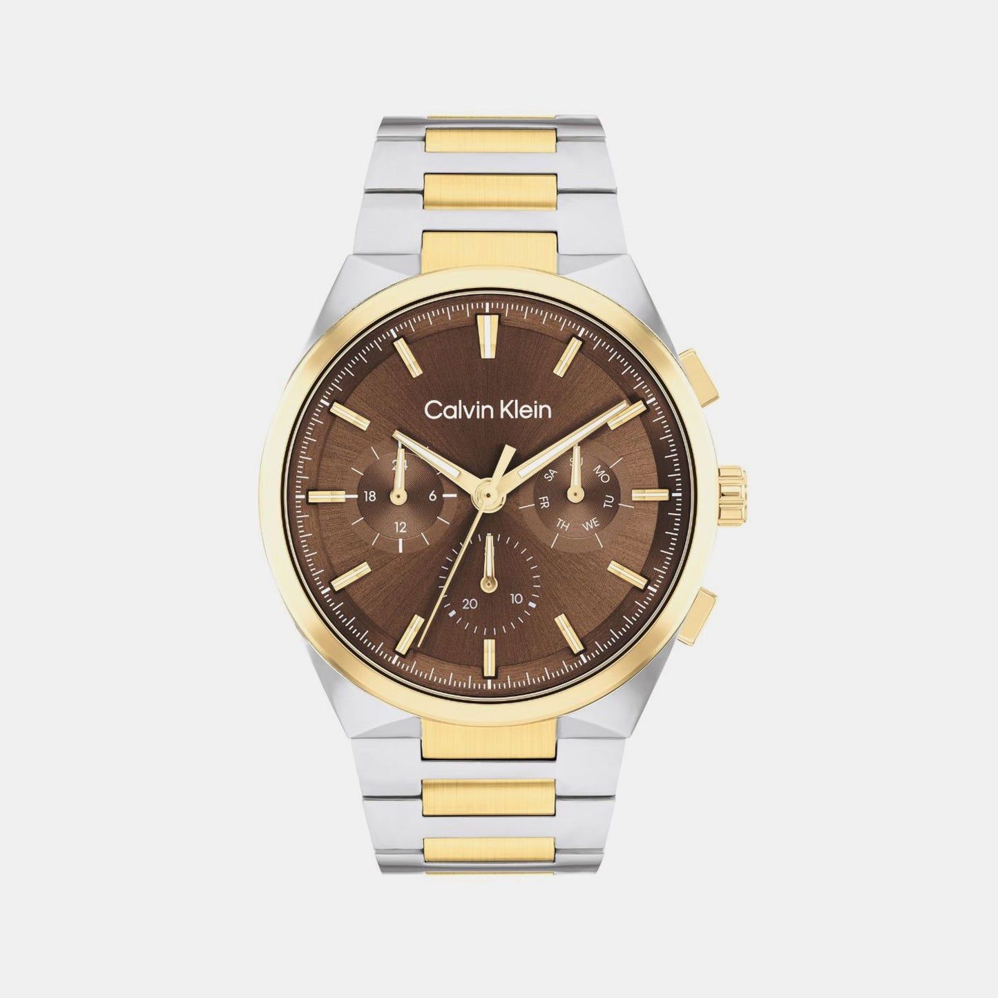 Distinguish Men Quartz Brown Dial Multi-Function Stainless Steel Watch 25200442