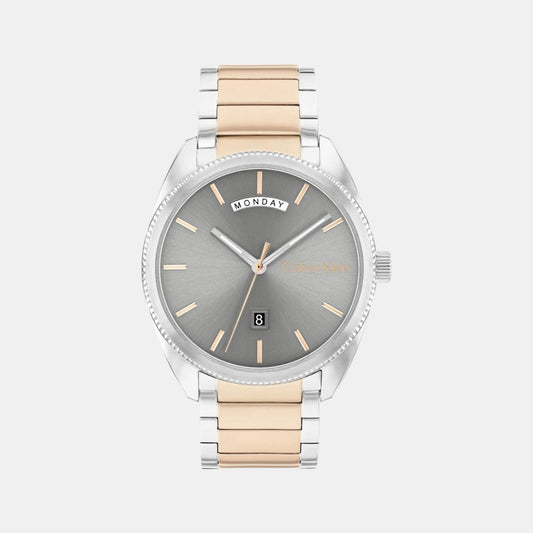 Progress Men Quartz Grey Dial Analog Stainless Steel Watch 25200449