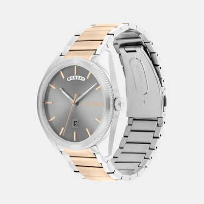 Progress Men Quartz Grey Dial Analog Stainless Steel Watch 25200449