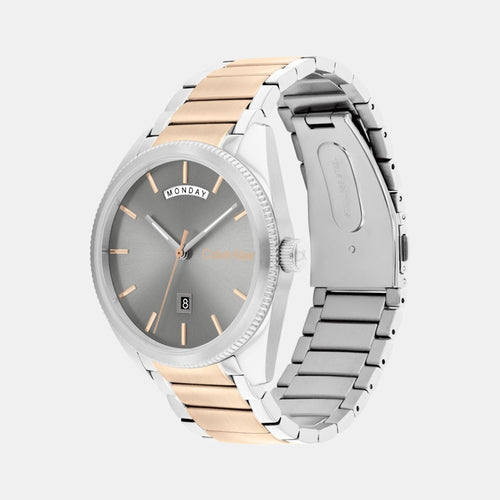 Progress Men Quartz Grey Dial Analog Stainless Steel Watch 25200449