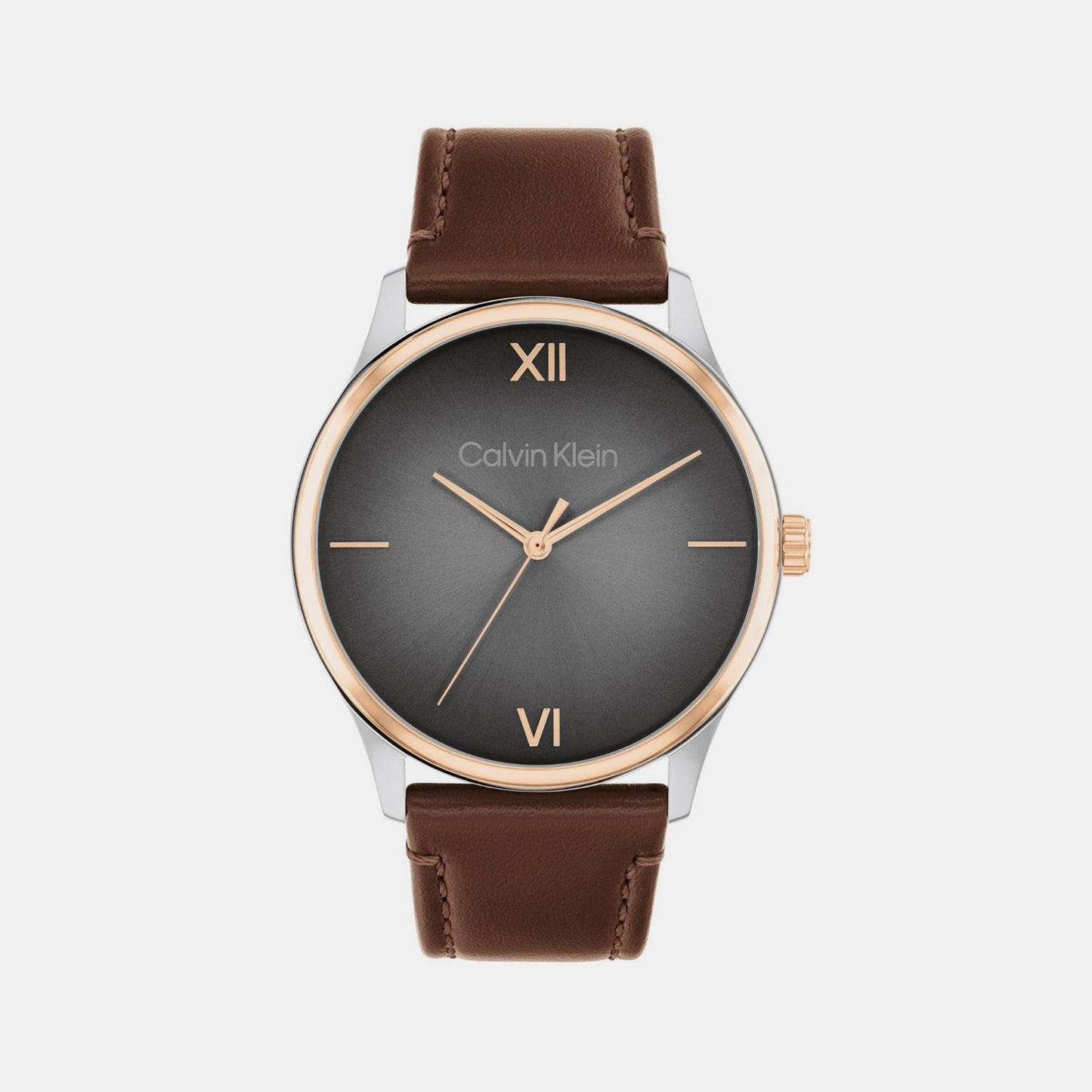 Ascend Men Quartz Grey Dial Analog Leather Watch 25200453