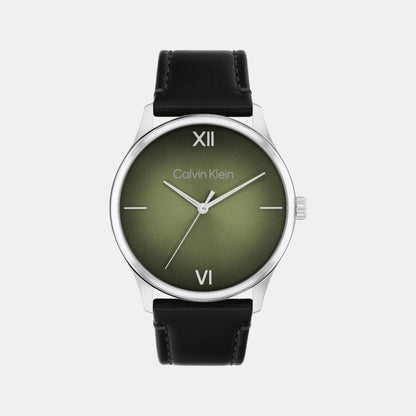 Ascend Men Quartz Green Dial Analog Leather Watch 25200454