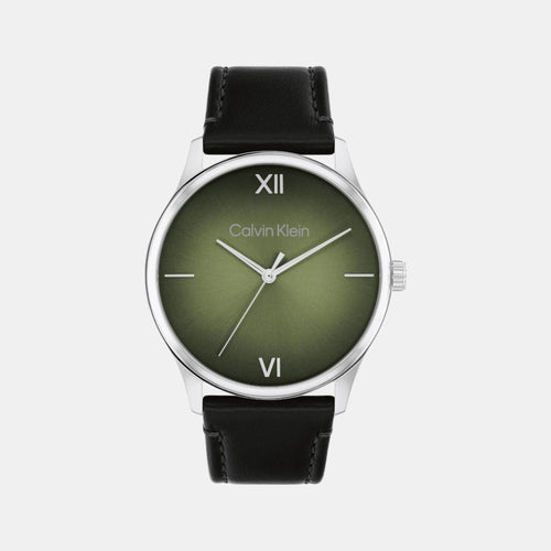 Ascend Men Quartz Green Dial Analog Leather Watch 25200454