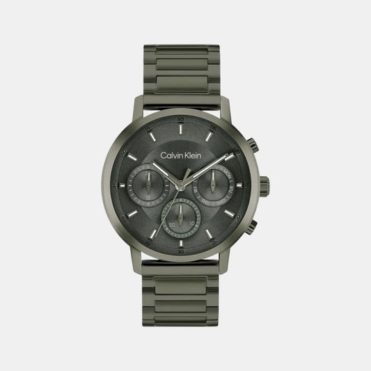 Gauge Men Quartz Green Dial Multi-Function Stainless Steel Watch 25200494