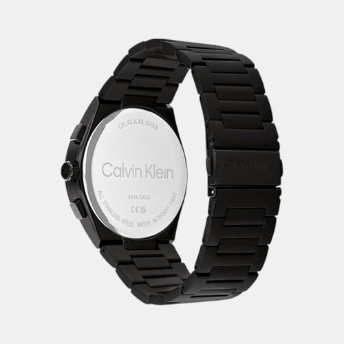 Distinguish Men Quartz Black Dial Multi-Function Stainless Steel Watch 25200505