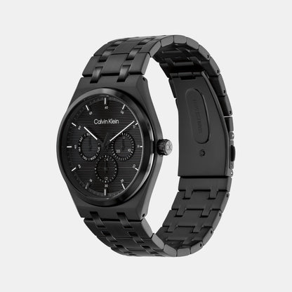 Ck Motion Men Quartz Black Dial Multi-Function Stainless Steel Watch 25200522