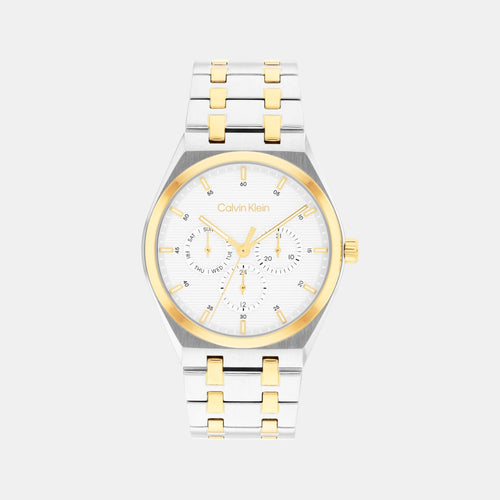 Ck Motion Men Quartz White Dial Multi-Function Stainless Steel Watch 25200533