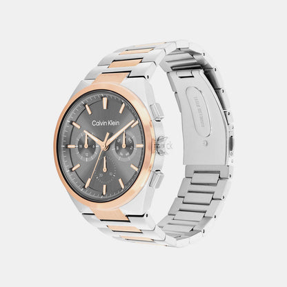 Distinguish Men Quartz Grey Dial Multi-Function Stainless Steel Watch 25200536