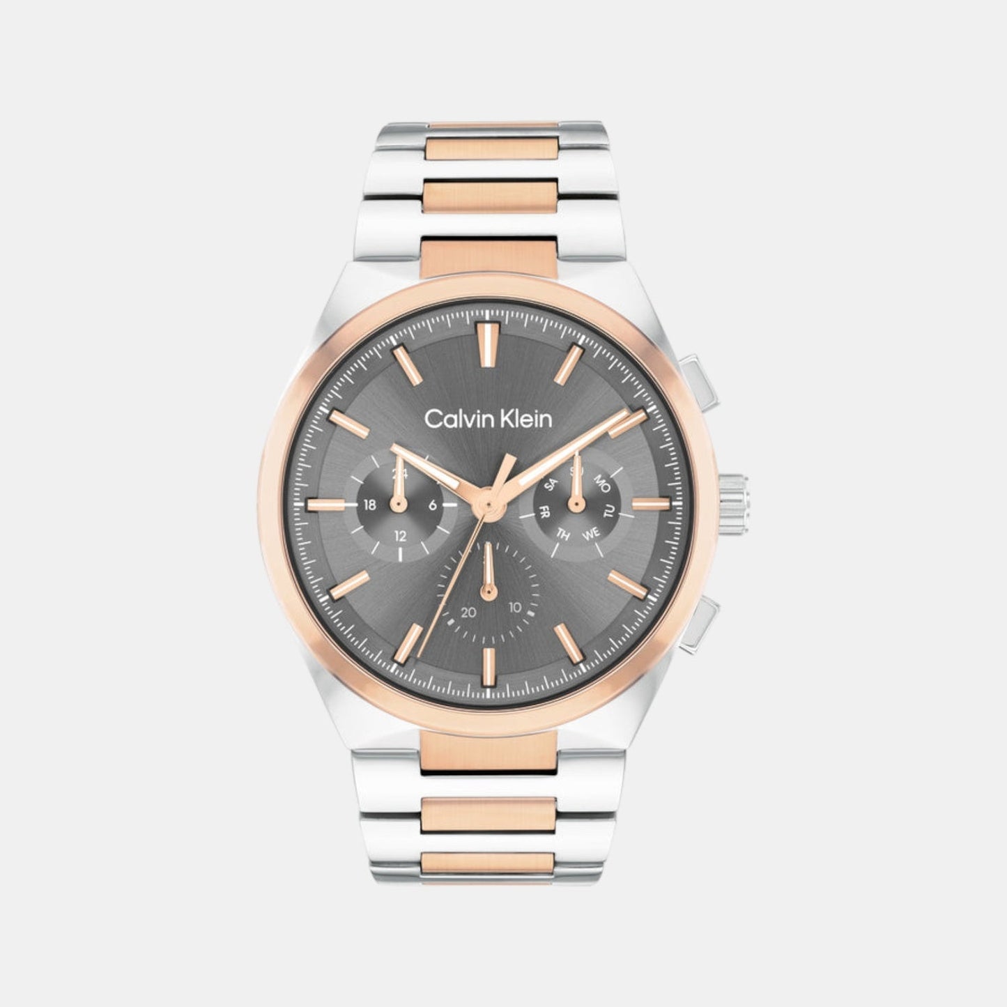Distinguish Men Quartz Grey Dial Multi-Function Stainless Steel Watch 25200536