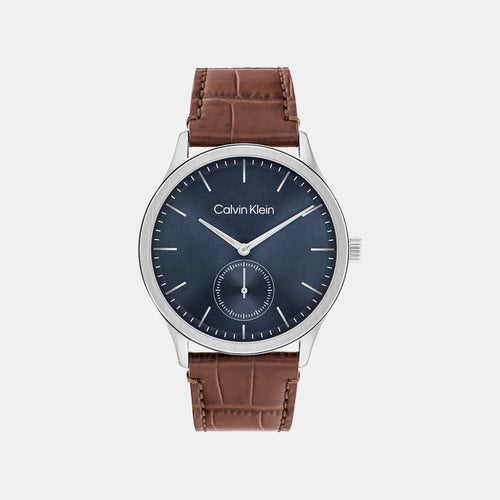 Tailored Men Quartz Blue Dial Analog Leather Watch 25200552