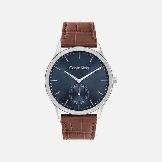 Tailored Men Quartz Blue Dial Analog Leather Watch 25200552