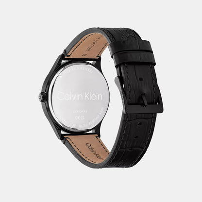 Ck Tailored Men Quartz Black Dial Analog Leather Watch 25200555