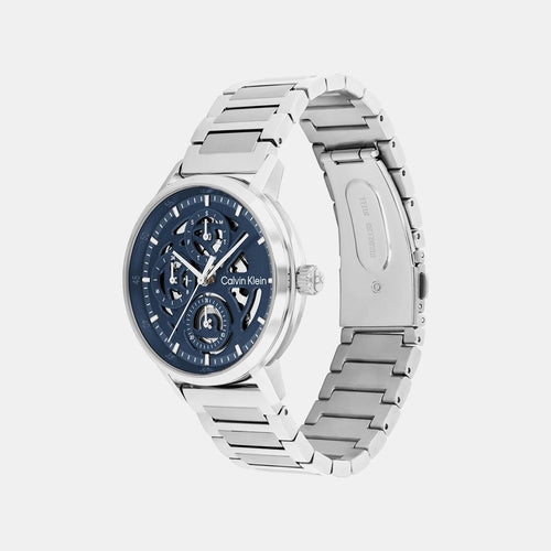 Men Quartz Blue Dial Analog Stainless Steel Watch 25200562
